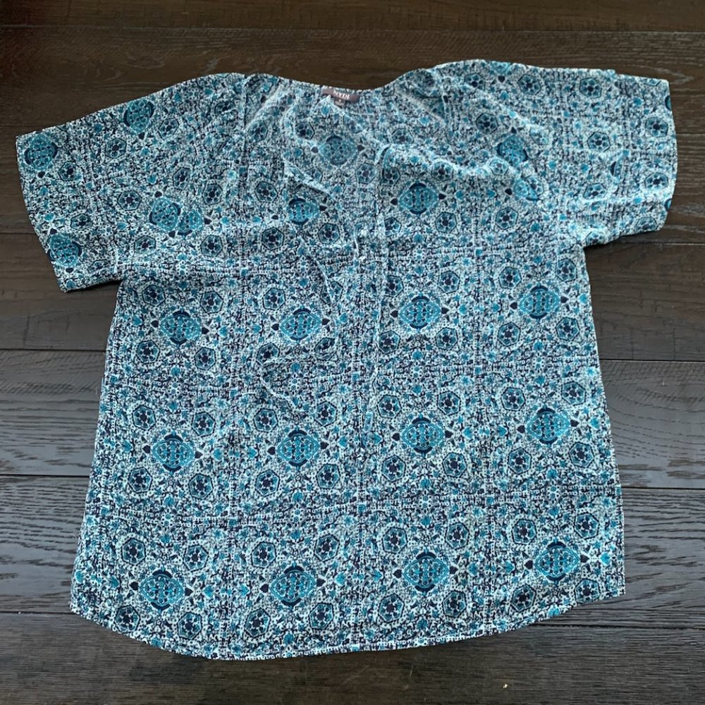 Blue Patterned Blouse - image 3